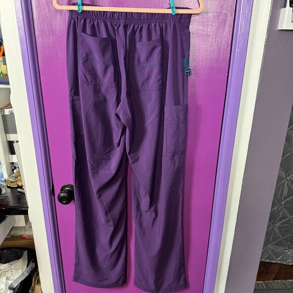 Carhartt Purple Scrub Pants Tall Medium Drawstring Medical Nurse Cargo Scrubs - Picture 6 of 8